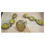 Costume Jewelry Set with Earrings and Ring