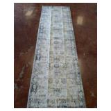Istana Polyester Runner Rug, Gray/Beige