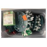 Plastic Bin with Christmas String Lights