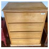 Light Wood Four-Drawer Chest