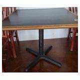 Square Table with Wood Edge and Metal Base