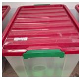 Plastic Tote Containing Assorted Green Koozies