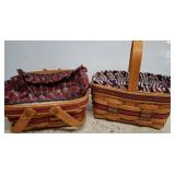 Two Longaberger Handwoven Baskets with Liners