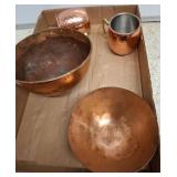 Copper Kitchenware Set with Hammered Details