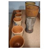 Siesta Ware Glasses and Hand-Painted Pottery Cups