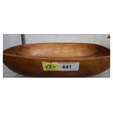 Oval Wooden Bowl With Natural Finish