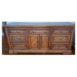 Wooden Sideboard with Brass tone hardware