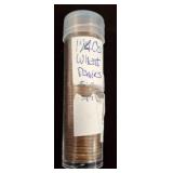 Roll of 1940s Wheat Pennies in Plastic Tube