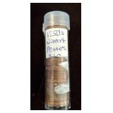 Roll of 1950s US Wheat Pennies