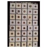 Wheat and Lincoln Cents in Holders