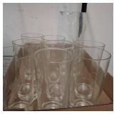 Clear Glassware Set with Etched Designs