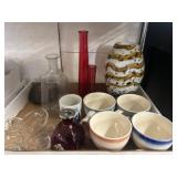 Household Items Including Glass and Pottery