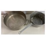 Metal Saucepan and Two-Handle Cooking Pan