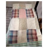 Patchwork Quilt with Mixed Fabric Squares