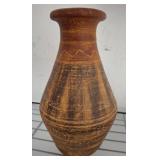 Terracotta Decorative Vase with Painted Details