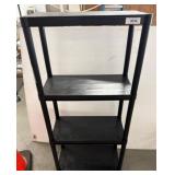 Black Plastic 4-Tier Shelving Unit