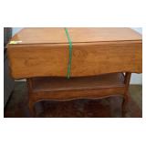 Wood Drop-Leaf Table with Shelf