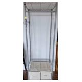 Metal Garment Rack with Canvas Storage Bins