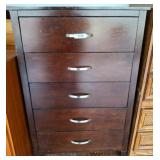 Five-Drawer Wooden Chest with Metal Pulls