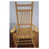 Natural Finish Wooden Slatted Rocking Chair