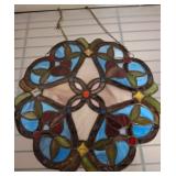 Hanging Stained Glass Panel With Chain