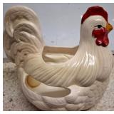 Ceramic Hen-Shaped Dish with Marked Base