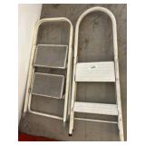 Folding White Metal Step Ladders