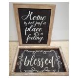 Two Rustic Wooden Framed Wall Signs
