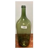 Green Glass Bottle Marked 