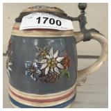 Gerz West Germany Ceramic Beer Stein With Lid