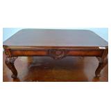 Wood Coffee Table with Carved Legs