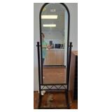 Black Metal Framed Standing Mirror