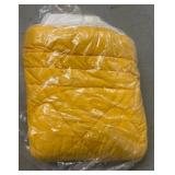 Two Yellow Quilted Comforters in Plastic Wrap