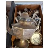 Silver-Plated Flatware and Teapot