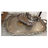 Silver-Plated Tray and Double Shell Server