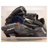 Golf Club Headcovers in Plastic Bin
