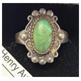 Sterling Silver Ring With Turquoise Stone Inlay