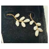 14K Gold Earrings with Pearl Accents