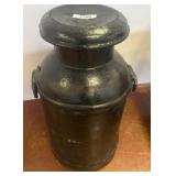 Black Painted 21" Metal Milk Can with Handles