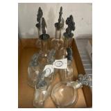 Glass Bottles with Decorative Metal Stoppers