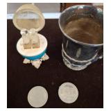 Tiffany Cup, Decorative Egg, and Commemorative Coi