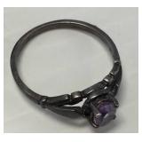 Sterling Silver Ring with Purple Stone