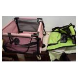 Pink Pet Crate and Green Pet Carrier