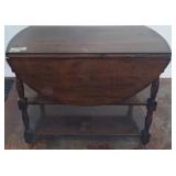 Drop-Leaf Wooden Table with Drawer and Shelfï¿½ 18x3