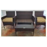 Brown Wicker Patio Furniture Set With some Cushion