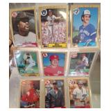 Nine 1987 Topps Baseball Cards in Sleeve