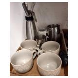 Ceramic Mugs with Stainless Steel Accessories