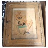 Aird-Don Co. Wooden Box with Pin-Up Artwork
