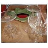 Glassware and Frog-Shaped Dish