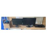 Electronics Lot: Monitors, DVD Player, Cables